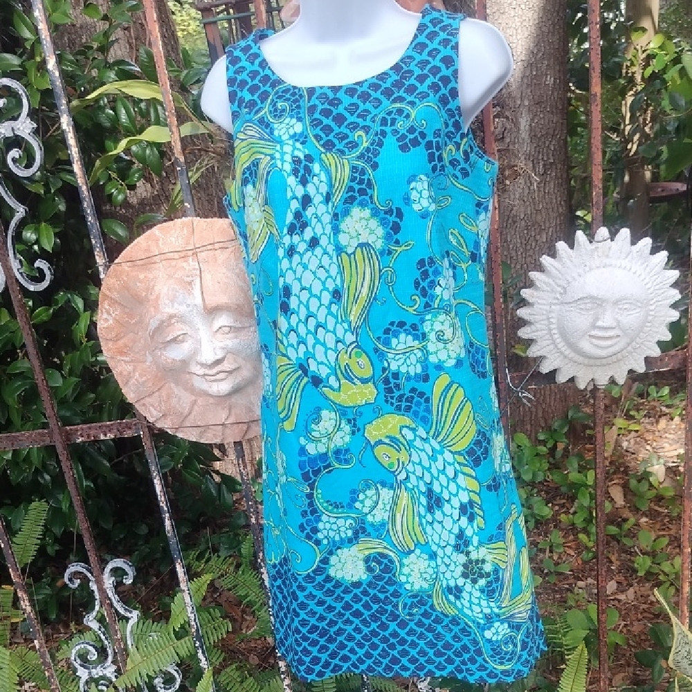 Lilly Pulitzer, Koi Fish Pond Print Dress Size 4